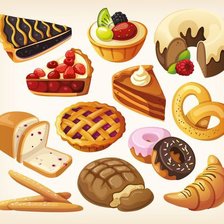 Схема вышивки «Торты, булочки, пирожные»