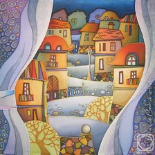 Схема вышивки «Вечерний город»