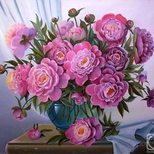 Схема вышивки «букет пионов»