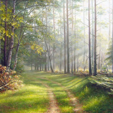 Схема вышивки «Утро в лесу»