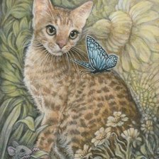 Схема вышивки «кошка»