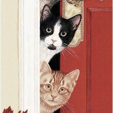 Схема вышивки «четыре кошки»