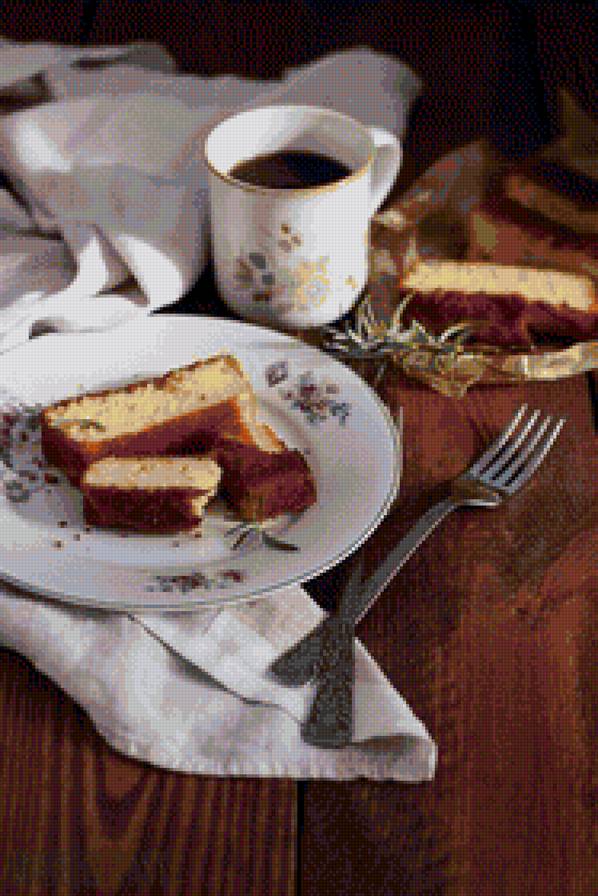 завтрак - кофе, пирог - предпросмотр