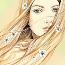 Схема вышивки «Девушка-весна»