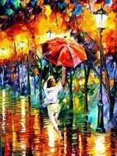 Схема вышивки «девушка под дождём»