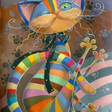 Схема вышивки «Радужный кот»