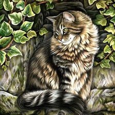 Схема вышивки «кошка»