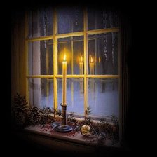 Схема вышивки «Свеча у зимнего окна»