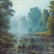 Схема вышивки «Утро в лесу»