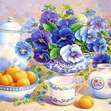 Схема вышивки «Натюрморт с абрикосами»