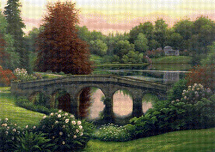 Парк. Ч. Уайт - мост, парк, пейзаж, сад, природа - предпросмотр