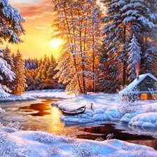 Схема вышивки «зимний вечер»