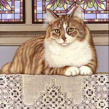 Схема вышивки «кошка»