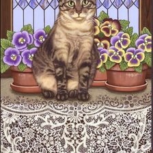 Схема вышивки «кошка»