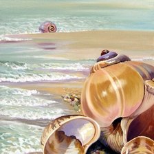 Схема вышивки «морской берег и ракушки»