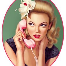 Схема вышивки «Девушка-ретро»