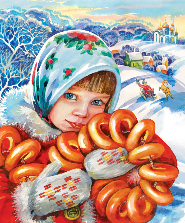Девочка с баранками - девочка, дети, детская, зима - оригинал