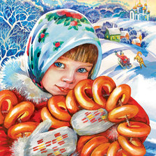 Схема вышивки «Девочка с баранками»