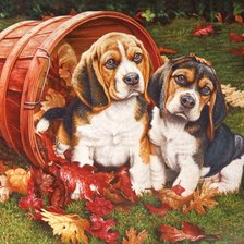 Схема вышивки «Щенки»