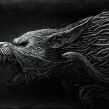 Схема вышивки «оскал волка»