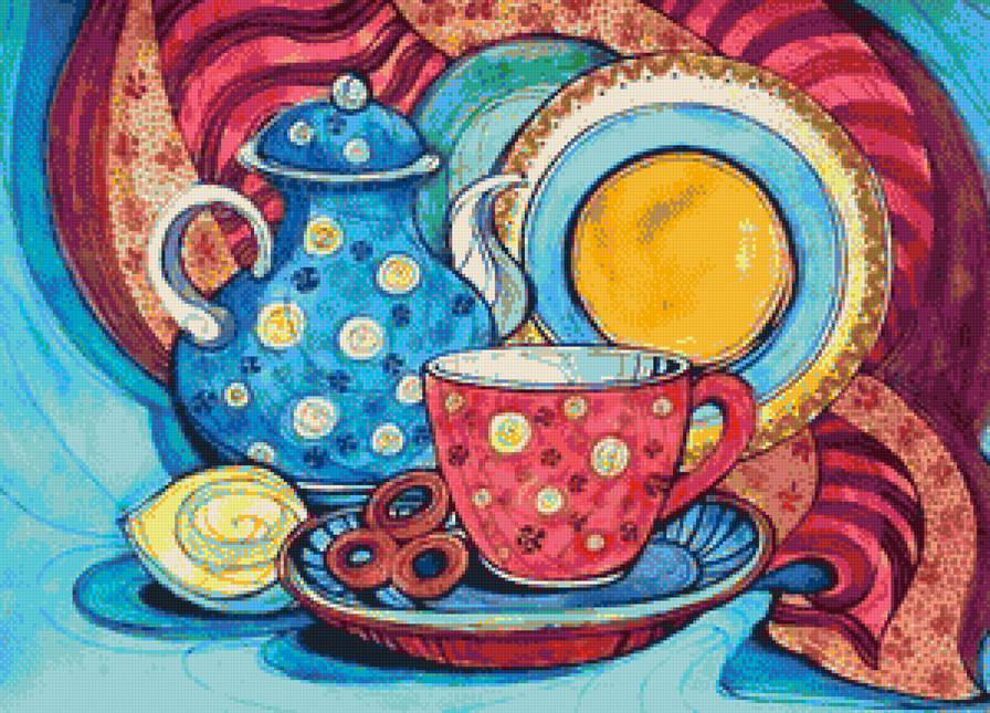 Чаепитие - кухня, чай, чашки - предпросмотр