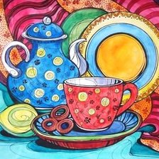 Схема вышивки «Чаепитие»