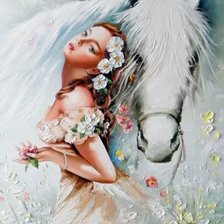 Схема вышивки «девушка с лошадью 2»