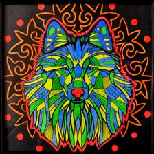 Схема вышивки «волк»