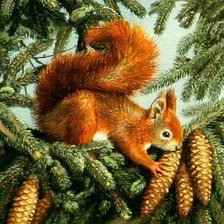 Схема вышивки «Белочка»