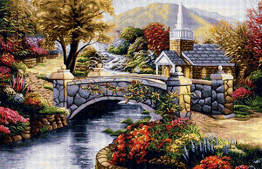 Домик - река, природа, дом - предпросмотр