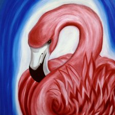 Схема вышивки «розовый фламинго»