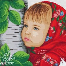 Схема вышивки «Девочка возле березы»