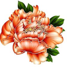 Схема вышивки «Пион»