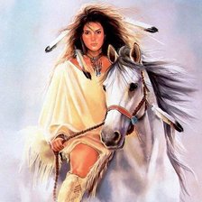 Схема вышивки «девушка на лошади»