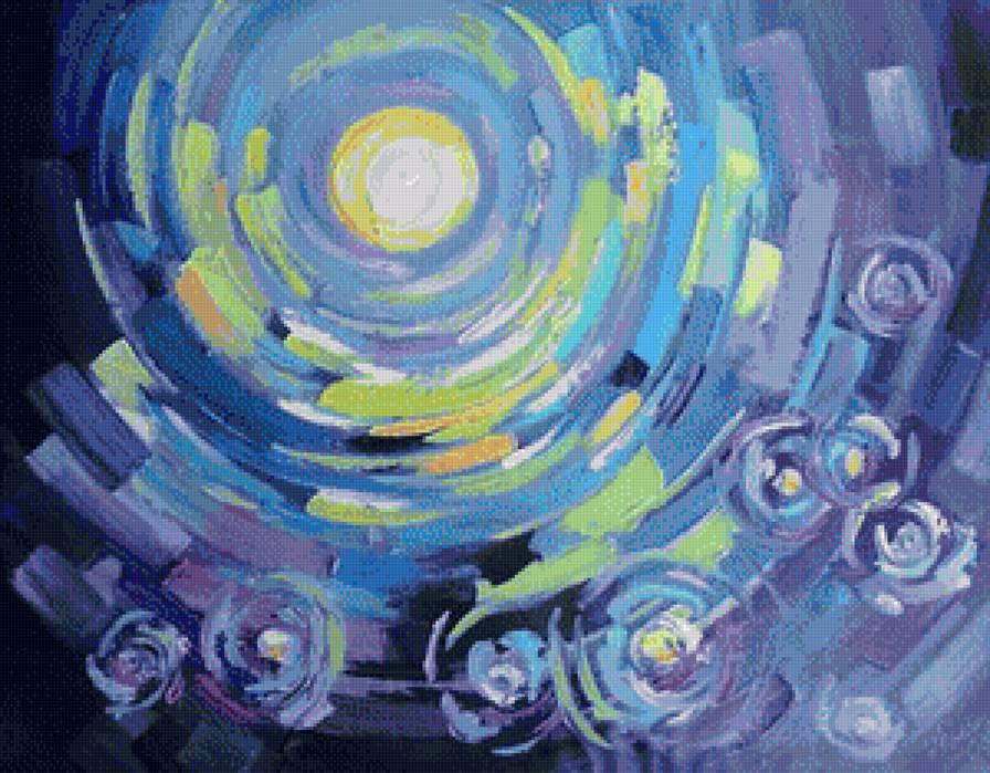 мерцание ночи - абстракция, ночь, живопись - предпросмотр