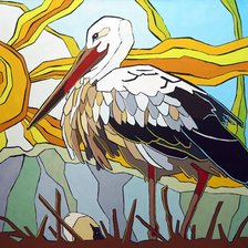 Схема вышивки «аист»