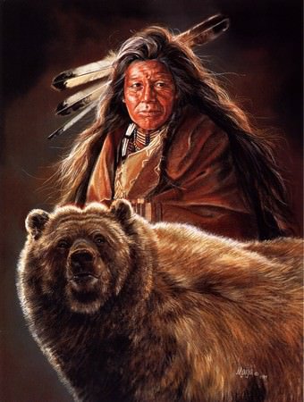 Индеец - индейцы, медведь - оригинал