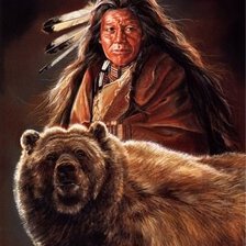 Схема вышивки «Индеец»