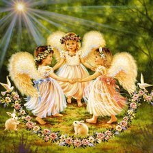 Схема вышивки «Ангелы в хороводе»