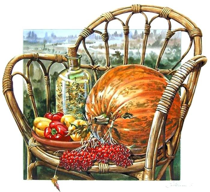 натюрморт с тыквой - оригинал