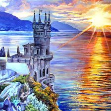 Схема вышивки «Закат в Ялте»