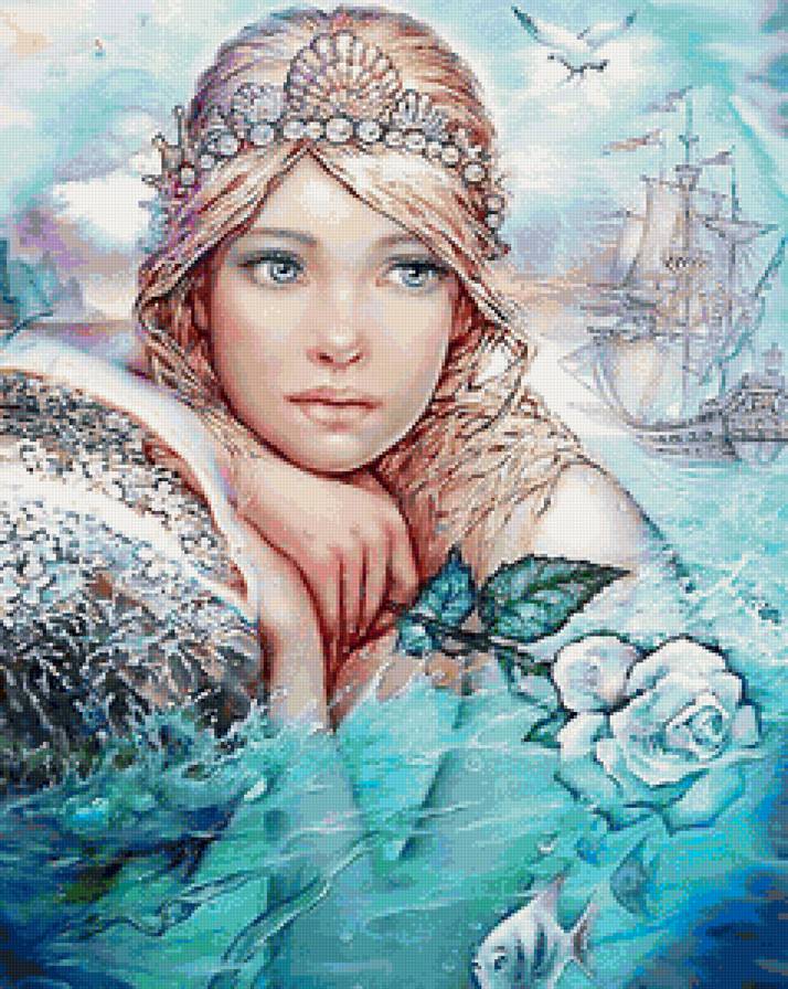 Русалочка - русалочка, девушка, грусть, море - предпросмотр