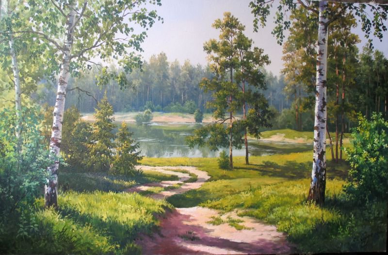 сосны и березы - березы, лес - оригинал