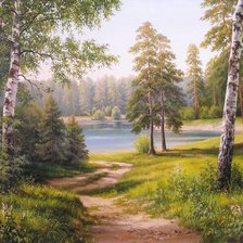 Схема вышивки «Дорога к лесному озеру»