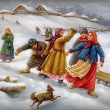 Схема вышивки «зимние забавы»