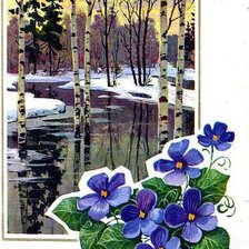 Схема вышивки «весенний пейзаж»