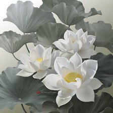 Схема вышивки «Белые лотосы»
