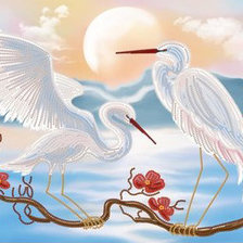 Схема вышивки «аисты»