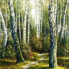 Схема вышивки «берёзовый край»