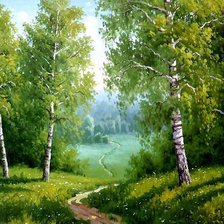 Схема вышивки «пейзаж за окном»